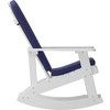 image:imageFlash Furniture Savannah Set of 2 Rocking Adirondack Chairs with Cushions  White Poly Resin Frame  Blue AllWeather Cushions  IndoorOutdoor UseWhiteBlue
