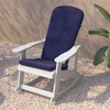 image:imageFlash Furniture Savannah Set of 2 Rocking Adirondack Chairs with Cushions  White Poly Resin Frame  Blue AllWeather Cushions  IndoorOutdoor UseWhiteBlue