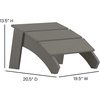 image:imageFlash Furniture Sawyer IndoorOutdoor Commercial Grade Adirondack Ottoman  Gray AllWeather Adirondack Style FootrestGrey