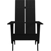 image:imageFlash Furniture Sawyer Modern Commercial 2Slat Back Adirondack Chair  Black Commercial AllWeather Poly Resin Lounge ChairBlack