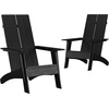 image:imageFlash Furniture Sawyer Modern Commercial 2Slat Back Adirondack Chair  Black Commercial AllWeather Poly Resin Lounge ChairBlack