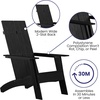 image:imageFlash Furniture Sawyer Modern Commercial 2Slat Back Adirondack Chair  Black Commercial AllWeather Poly Resin Lounge ChairBlack
