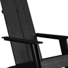 image:imageFlash Furniture Sawyer Modern Commercial 2Slat Back Adirondack Chair  Black Commercial AllWeather Poly Resin Lounge ChairBlack