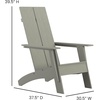 image:imageFlash Furniture Sawyer Modern Commercial 2Slat Back Adirondack Chair  Black Commercial AllWeather Poly Resin Lounge ChairGrey