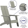 image:imageFlash Furniture Sawyer Modern Commercial 2Slat Back Adirondack Chair  Black Commercial AllWeather Poly Resin Lounge ChairGrey
