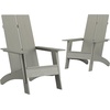 image:imageFlash Furniture Sawyer Modern Commercial 2Slat Back Adirondack Chair  Black Commercial AllWeather Poly Resin Lounge ChairGrey