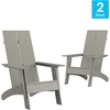 image:imageFlash Furniture Sawyer Modern Commercial 2Slat Back Adirondack Chair  Black Commercial AllWeather Poly Resin Lounge ChairGrey