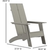 image:imageFlash Furniture Sawyer Modern Commercial 2Slat Back Adirondack Chair  Black Commercial AllWeather Poly Resin Lounge ChairGrey