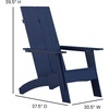 image:imageFlash Furniture Sawyer Modern Commercial 2Slat Back Adirondack Chair  Black Commercial AllWeather Poly Resin Lounge ChairNavy