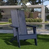 image:imageFlash Furniture Sawyer Modern Commercial 2Slat Back Adirondack Chair  Black Commercial AllWeather Poly Resin Lounge ChairNavy