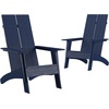 image:imageFlash Furniture Sawyer Modern Commercial 2Slat Back Adirondack Chair  Black Commercial AllWeather Poly Resin Lounge ChairNavy