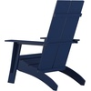image:imageFlash Furniture Sawyer Modern Commercial 2Slat Back Adirondack Chair  Black Commercial AllWeather Poly Resin Lounge ChairNavy