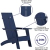 image:imageFlash Furniture Sawyer Modern Commercial 2Slat Back Adirondack Chair  Black Commercial AllWeather Poly Resin Lounge ChairNavy