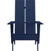 image:imageFlash Furniture Sawyer Modern Commercial 2Slat Back Adirondack Chair  Black Commercial AllWeather Poly Resin Lounge ChairNavy
