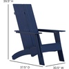 image:imageFlash Furniture Sawyer Modern Commercial 2Slat Back Adirondack Chair  Black Commercial AllWeather Poly Resin Lounge ChairNavy