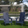 image:imageFlash Furniture Sawyer Modern Commercial 2Slat Back Adirondack Chair  Black Commercial AllWeather Poly Resin Lounge ChairNavy