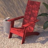 image:imageFlash Furniture Sawyer Modern Commercial 2Slat Back Adirondack Chair  Black Commercial AllWeather Poly Resin Lounge ChairRed