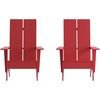 image:imageFlash Furniture Sawyer Modern Commercial 2Slat Back Adirondack Chair  Black Commercial AllWeather Poly Resin Lounge ChairRed