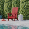 image:imageFlash Furniture Sawyer Modern Commercial 2Slat Back Adirondack Chair  Black Commercial AllWeather Poly Resin Lounge ChairRed