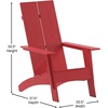 image:imageFlash Furniture Sawyer Modern Commercial 2Slat Back Adirondack Chair  Black Commercial AllWeather Poly Resin Lounge ChairRed