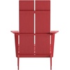 image:imageFlash Furniture Sawyer Modern Commercial 2Slat Back Adirondack Chair  Black Commercial AllWeather Poly Resin Lounge ChairRed