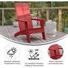 image:imageFlash Furniture Sawyer Modern Commercial 2Slat Back Adirondack Chair  Black Commercial AllWeather Poly Resin Lounge ChairRed