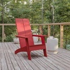 image:imageFlash Furniture Sawyer Modern Commercial 2Slat Back Adirondack Chair  Black Commercial AllWeather Poly Resin Lounge ChairRed
