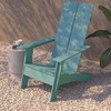 image:imageFlash Furniture Sawyer Modern Commercial 2Slat Back Adirondack Chair  Black Commercial AllWeather Poly Resin Lounge ChairSea Foam