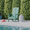 image:imageFlash Furniture Sawyer Modern Commercial 2Slat Back Adirondack Chair  Black Commercial AllWeather Poly Resin Lounge ChairSea Foam