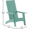 image:imageFlash Furniture Sawyer Modern Commercial 2Slat Back Adirondack Chair  Black Commercial AllWeather Poly Resin Lounge ChairSea Foam