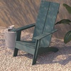 image:imageFlash Furniture Sawyer Modern Commercial 2Slat Back Adirondack Chair  Black Commercial AllWeather Poly Resin Lounge ChairSea Foam