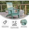 image:imageFlash Furniture Sawyer Modern Commercial 2Slat Back Adirondack Chair  Black Commercial AllWeather Poly Resin Lounge ChairSea Foam