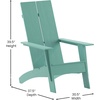 image:imageFlash Furniture Sawyer Modern Commercial 2Slat Back Adirondack Chair  Black Commercial AllWeather Poly Resin Lounge ChairSea Foam