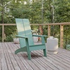 image:imageFlash Furniture Sawyer Modern Commercial 2Slat Back Adirondack Chair  Black Commercial AllWeather Poly Resin Lounge ChairSea Foam