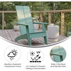 image:imageFlash Furniture Sawyer Modern Commercial 2Slat Back Adirondack Chair  Black Commercial AllWeather Poly Resin Lounge ChairSea Foam