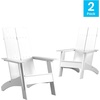 image:imageFlash Furniture Sawyer Modern Commercial 2Slat Back Adirondack Chair  Black Commercial AllWeather Poly Resin Lounge ChairWhite