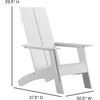 image:imageFlash Furniture Sawyer Modern Commercial 2Slat Back Adirondack Chair  Black Commercial AllWeather Poly Resin Lounge ChairWhite