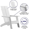 image:imageFlash Furniture Sawyer Modern Commercial 2Slat Back Adirondack Chair  Black Commercial AllWeather Poly Resin Lounge ChairWhite