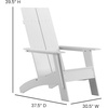 image:imageFlash Furniture Sawyer Modern Commercial 2Slat Back Adirondack Chair  Black Commercial AllWeather Poly Resin Lounge ChairWhite