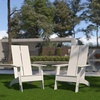 image:imageFlash Furniture Sawyer Modern Commercial 2Slat Back Adirondack Chair  Black Commercial AllWeather Poly Resin Lounge ChairWhite