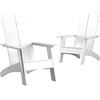 image:imageFlash Furniture Sawyer Modern Commercial 2Slat Back Adirondack Chair  Black Commercial AllWeather Poly Resin Lounge ChairWhite