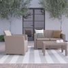 image:imageFlash Furniture Seneca 4 Piece Outdoor Faux Rattan Chair Loveseat and Table Set in Seneca Light GrayLight Gray