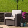 image:imageFlash Furniture Seneca Chocolate Brown Faux Rattan Chair with AllWeather Beige CushionChocolate Brown