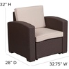 image:imageFlash Furniture Seneca Chocolate Brown Faux Rattan Chair with AllWeather Beige CushionChocolate Brown