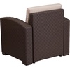 image:imageFlash Furniture Seneca Chocolate Brown Faux Rattan Chair with AllWeather Beige CushionChocolate Brown