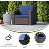 image:imageFlash Furniture Seneca Chocolate Brown Faux Rattan Chair with AllWeather Beige CushionNavy CushionsChocolate Brown Frame