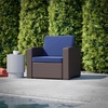 image:imageFlash Furniture Seneca Chocolate Brown Faux Rattan Chair with AllWeather Beige CushionNavy CushionsChocolate Brown Frame