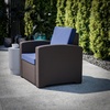 image:imageFlash Furniture Seneca Chocolate Brown Faux Rattan Chair with AllWeather Beige CushionNavy CushionsChocolate Brown Frame