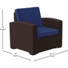 image:imageFlash Furniture Seneca Chocolate Brown Faux Rattan Chair with AllWeather Beige CushionNavy CushionsChocolate Brown Frame