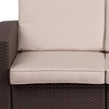 image:imageFlash Furniture Seneca Chocolate Brown Faux Rattan Loveseat with AllWeather Navy CushionsChocolate Brown